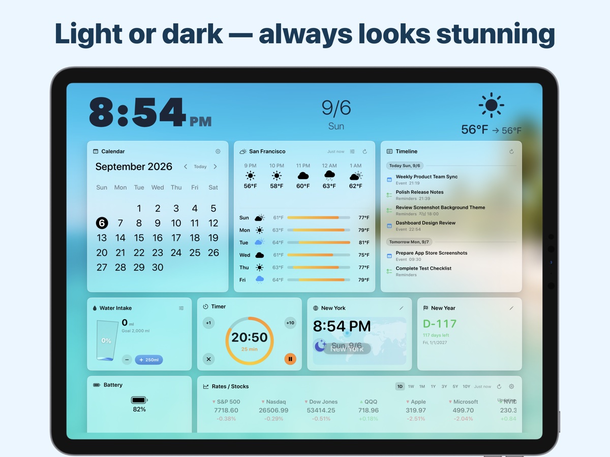 Dashboard Beach Theme Preview